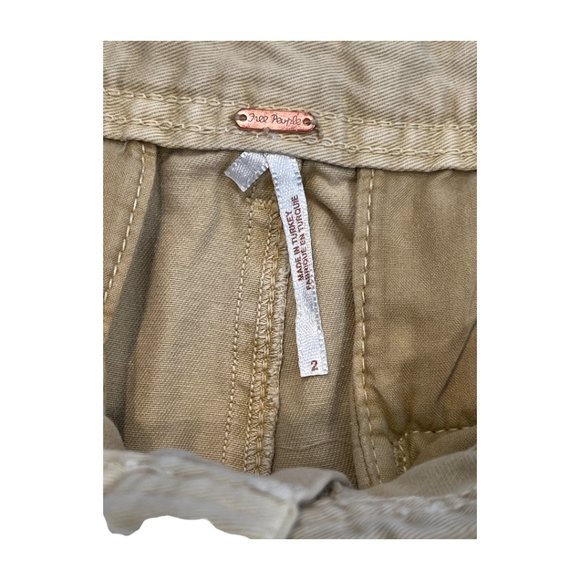 Free People Women's Size 2 Khaki Cya Later Skate Trouser Relaxed Loose Mis-Rise - Picture 4 of 11